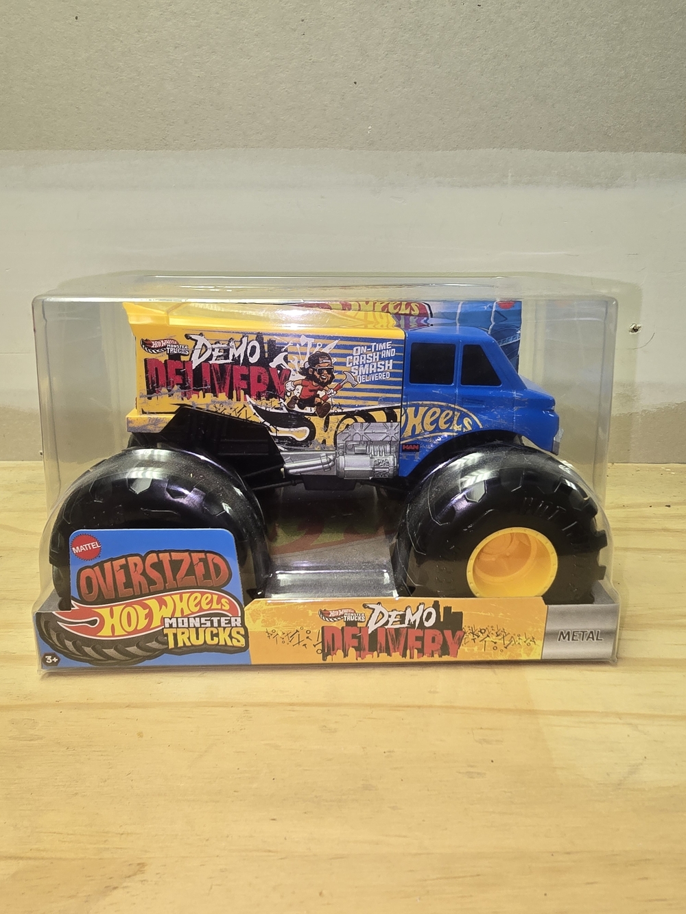 Hot Wheels Oversized Monster Truck - Blue & Yellow Demo Delivery